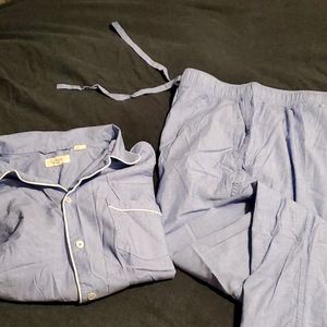 J.Crew Men's Pajama Set, Eoe Bold Peri (Light Blue), Medium